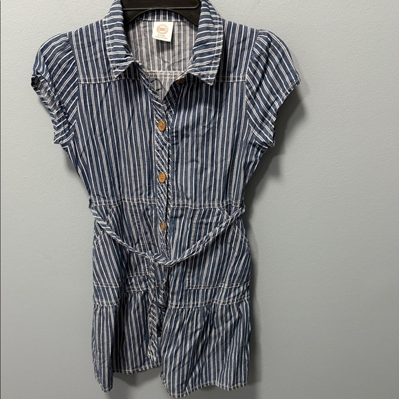 Wonder Nation Blue Striped Casual Kids Dress - Picture 1 of 7